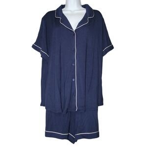 The Company Store Womens Pajama Set XXL Navy Tencel Modal Soft Comfy Sustainable